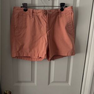 Natural Reflections Coral Cotton-Blend Bermuda Shorts